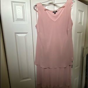 SLNY Formal Ruffled Dress, Pink, Size 22W